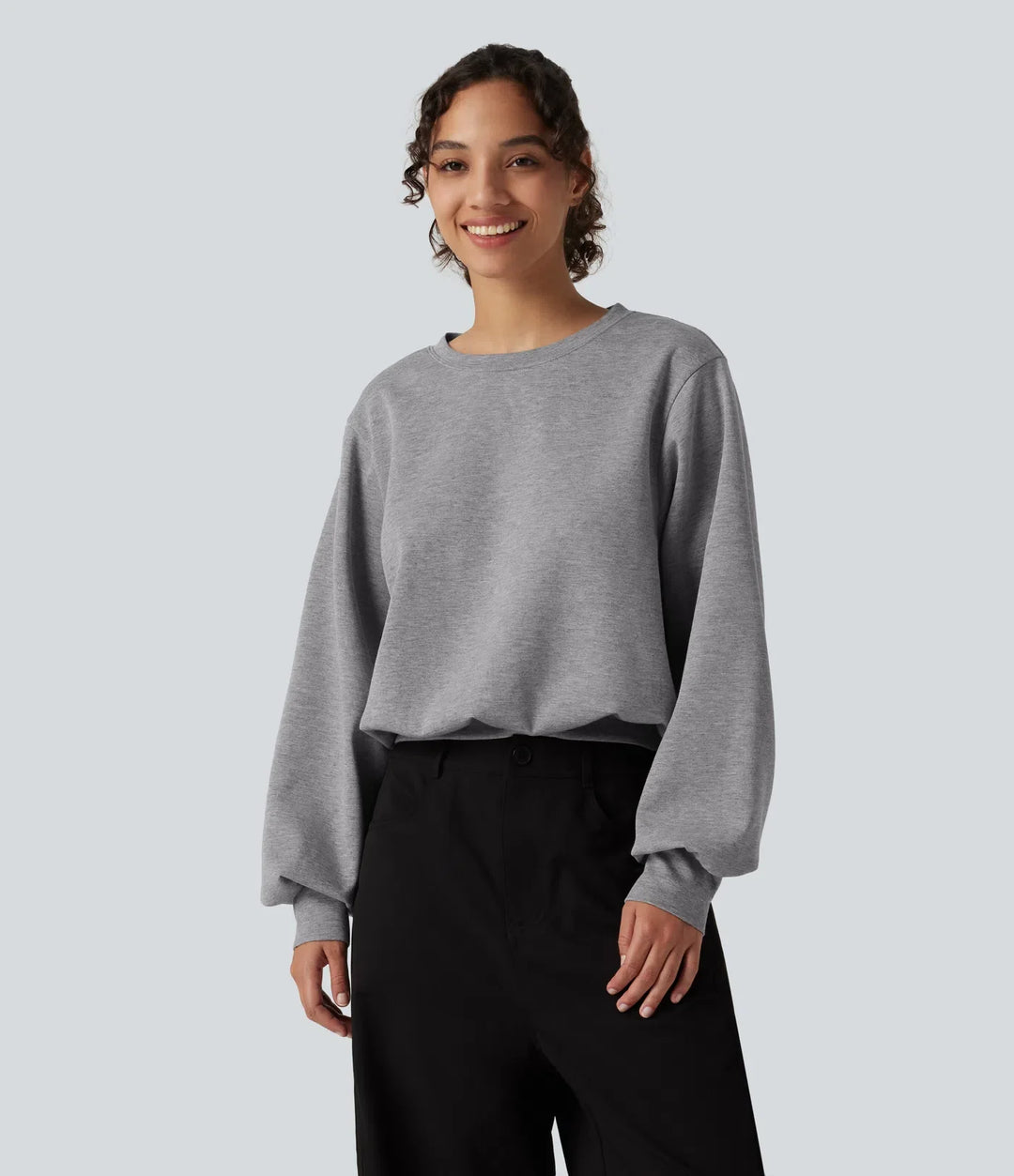Rund hals bubbla långärmad vardaglig sweatshirt