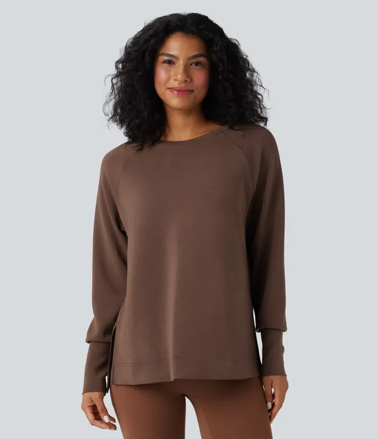 SpacerTek rund hals långärmad vardaglig sweatshirt
