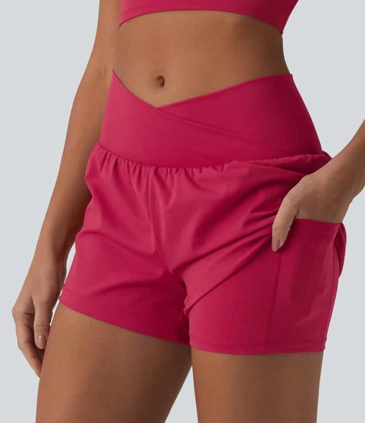 SoftlyZero Airy omlott med hög midja 2-i-1 InstantCool yogashorts 3&