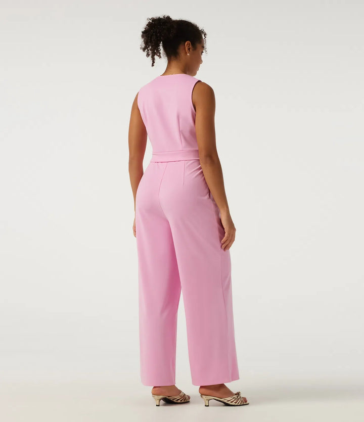 V-ringad ärmlös vida ben arbetsjumpsuit med fickor - Easy Peezy Edition