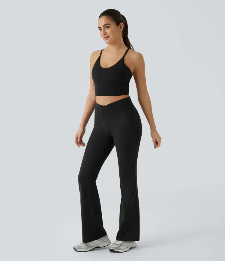 DayStretch högmidjad crossover utsvängd yogaleggings