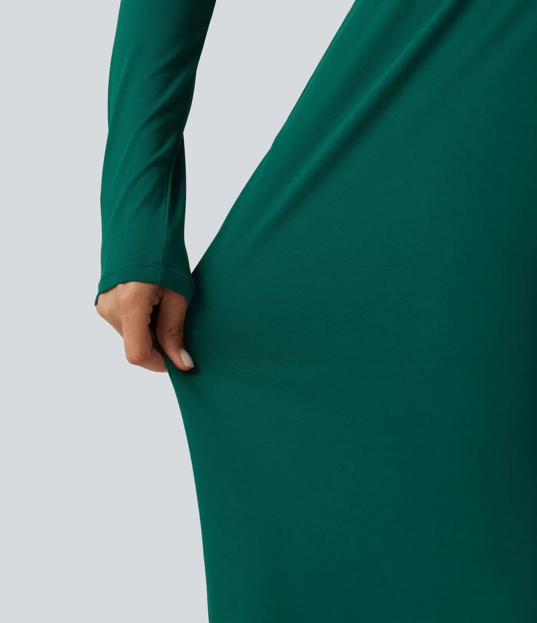 V-ringad långärmad rynkat vida ben vardaglig jumpsuit med fickor-Easy Peezy Edition