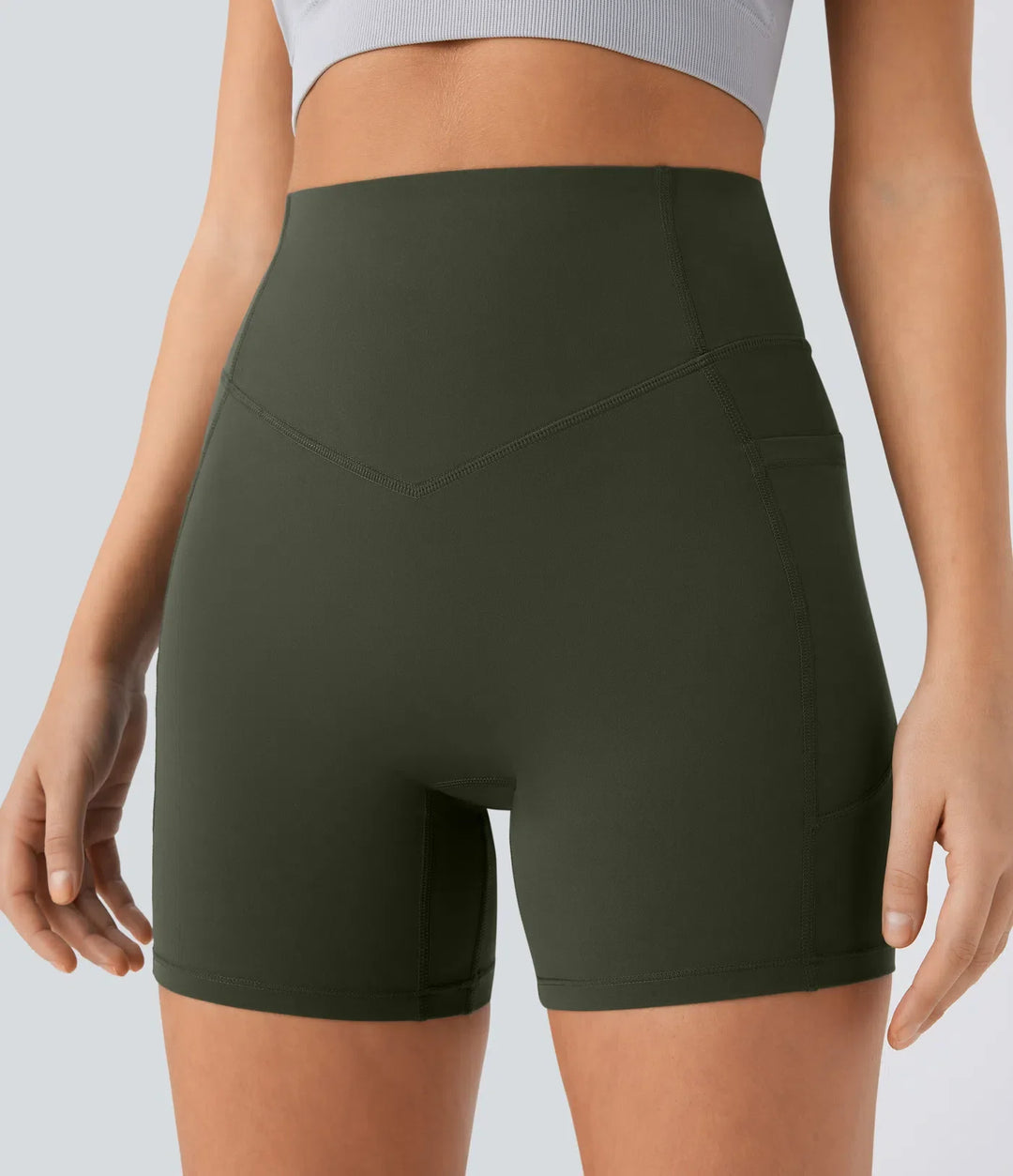 Lyckera UltraSculpt högmidjad scrunch med rumplyft magkontroll ficka formande träning bikershorts 5&