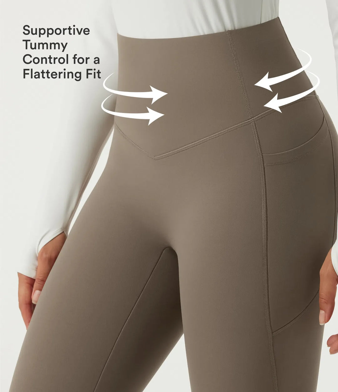 Lyckera UltraSculpt Heat högmidjad magkontroll fleece yogaleggings med fickor
