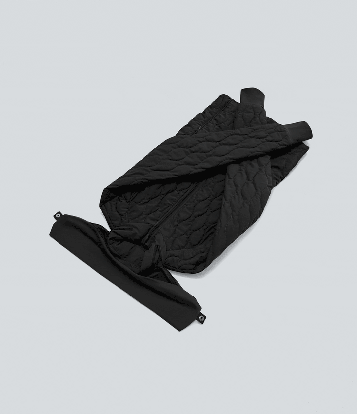 PuffFlex hög hals tumhål stretchig träning vadderad jacka med fickor-packbar hals Pillow