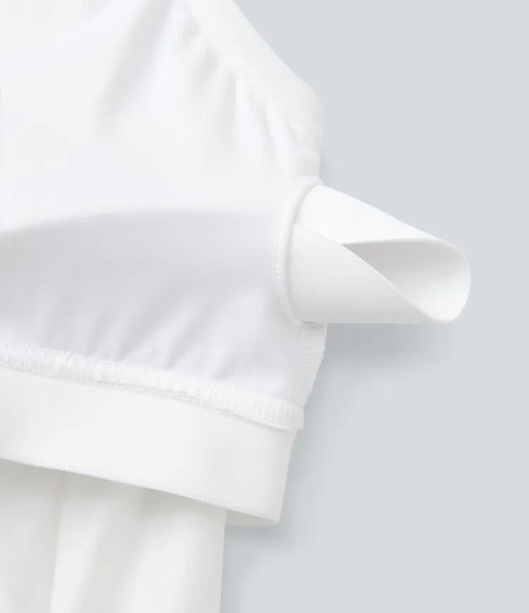 Plusstorlek SoftlyZero Airy halterneck draperad InstantCool sporttopp för yoga