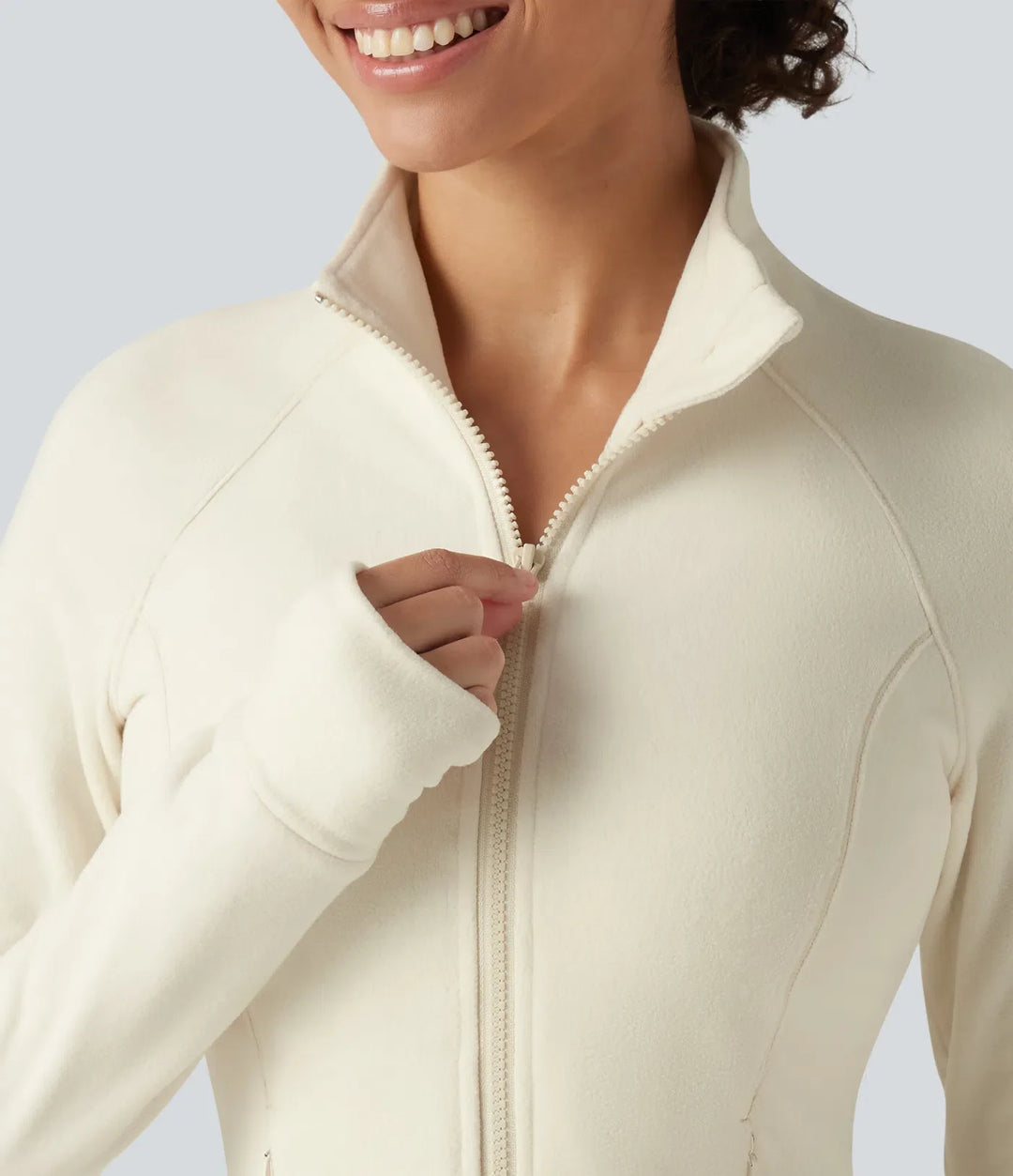 Ståkrage långärmad träningsjacka med fickor