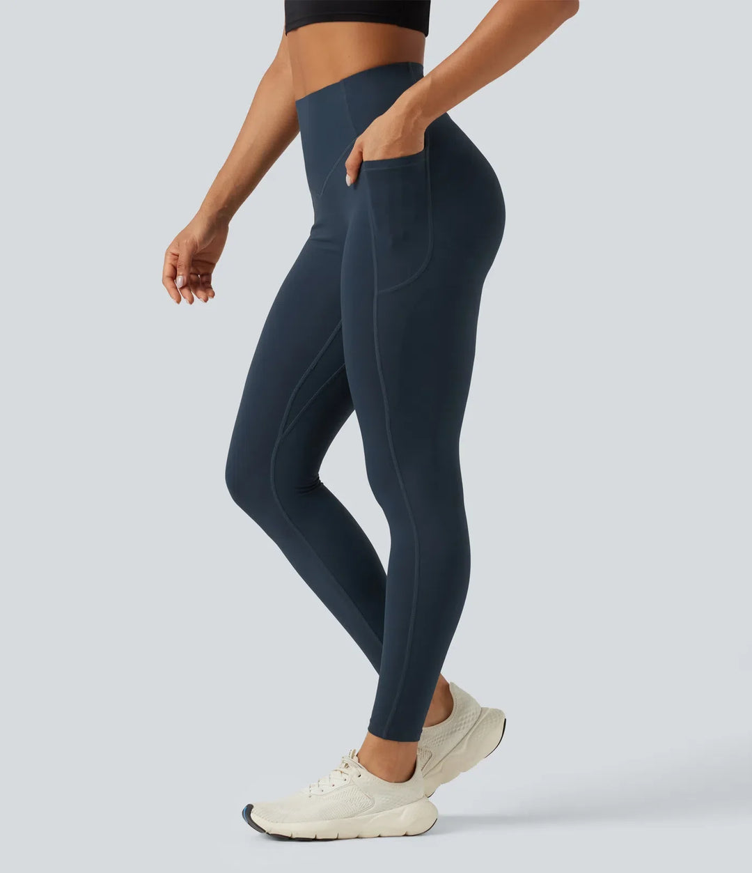 Lyckera UltraSculpt högmidjad scrunch med rumplyft magkontroll formande träningsleggings med fickor