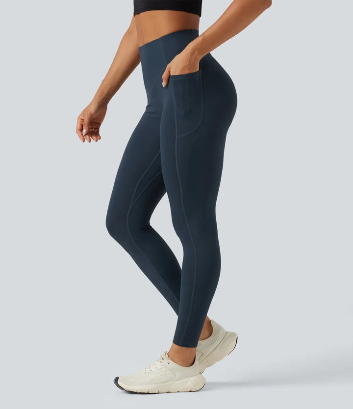 Lyckera UltraSculpt högmidjad scrunch med rumplyft magkontroll formande träningsleggings med fickor