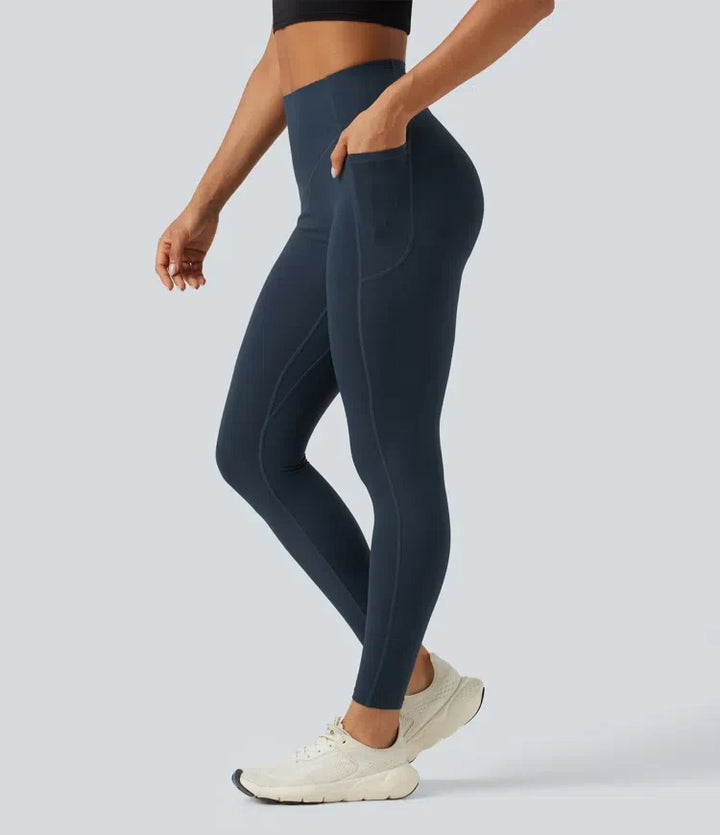 Lyckera UltraSculpt högmidjad scrunch med rumplyft magkontroll formande träningsleggings med fickor