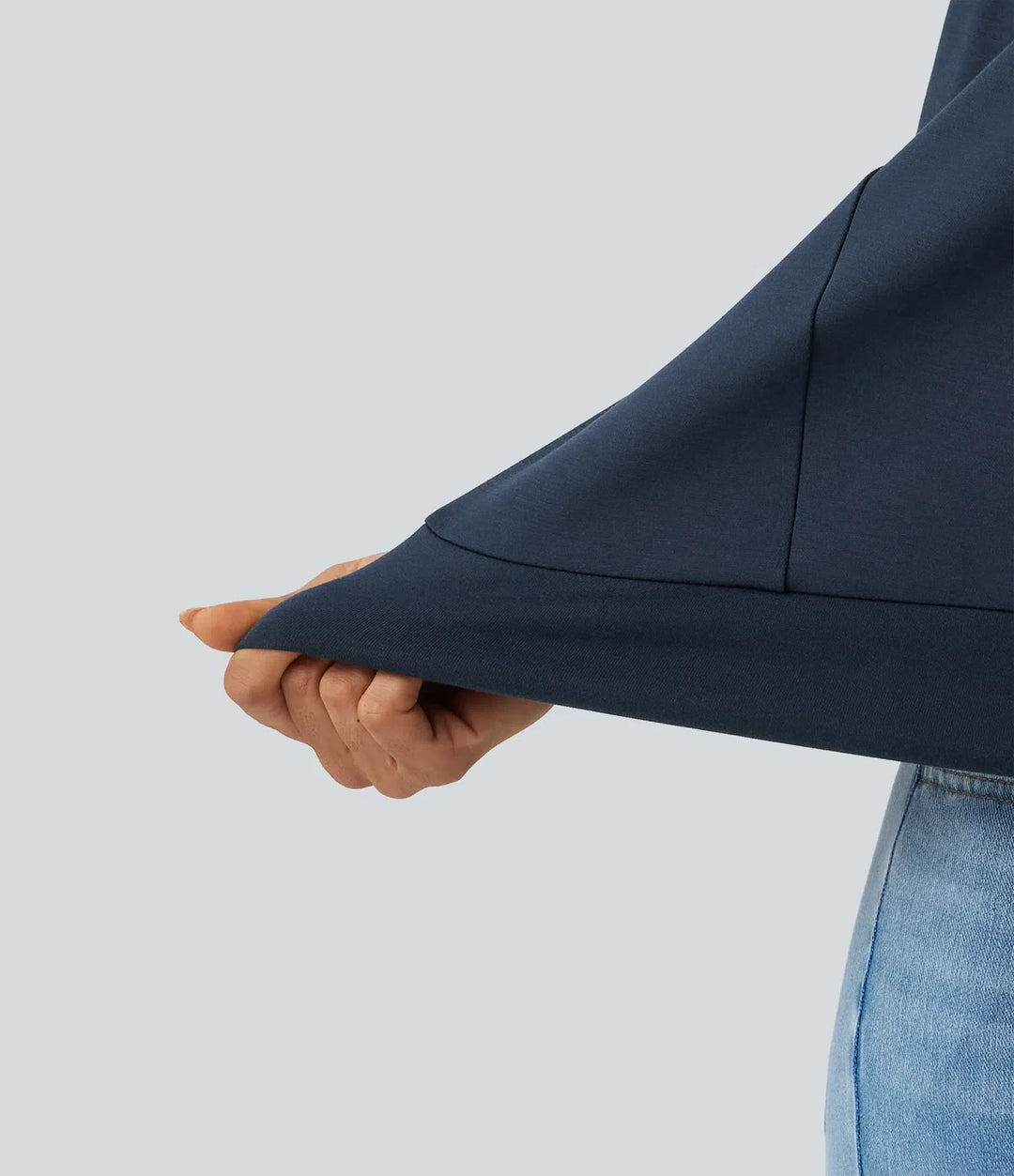 Rund hals puff 3/4 ärm vardaglig sweatshirt