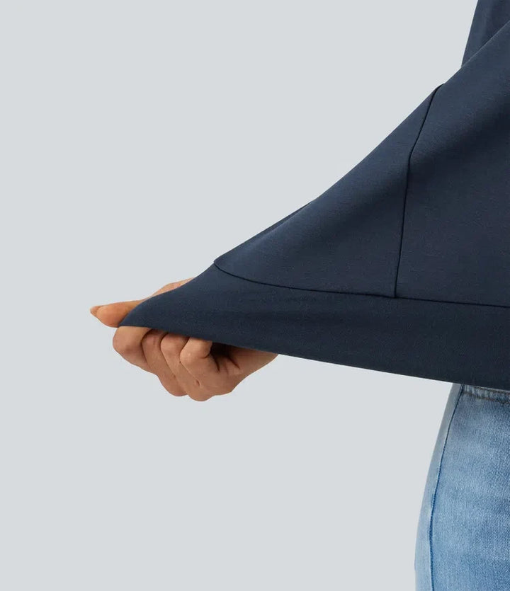 Rund hals puff 3/4 ärm vardaglig sweatshirt