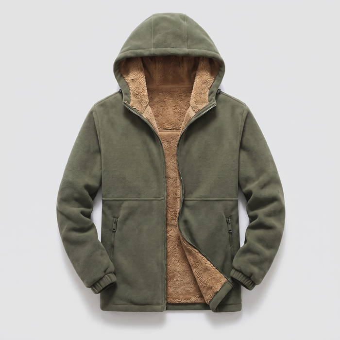 SHERPAFODRAD FLEECE HUVJACKA