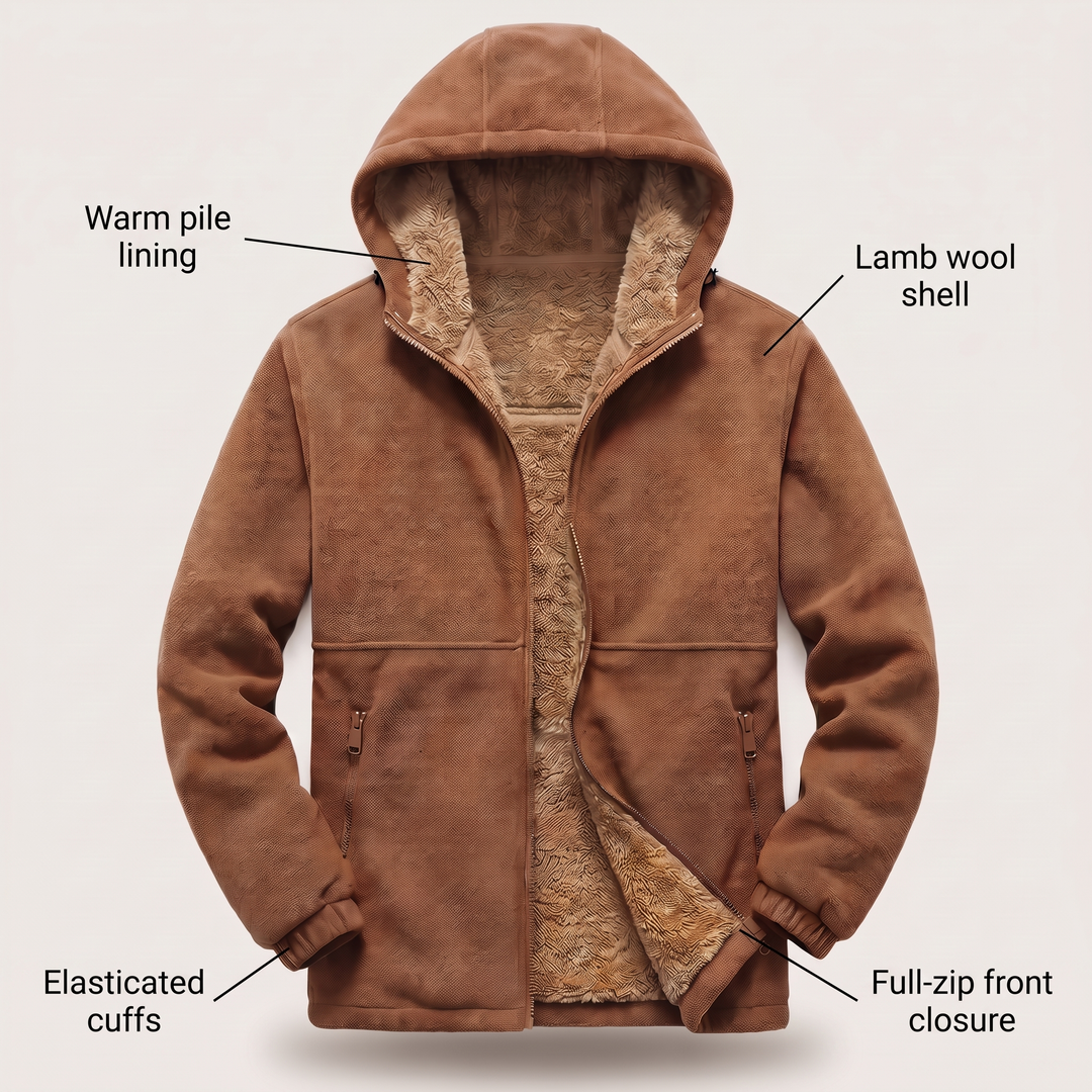 SHERPAFODRAD FLEECE HUVJACKA