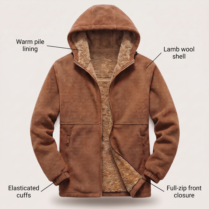 SHERPAFODRAD FLEECE HUVJACKA