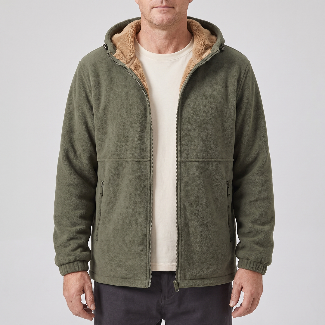 SHERPAFODRAD FLEECE HUVJACKA