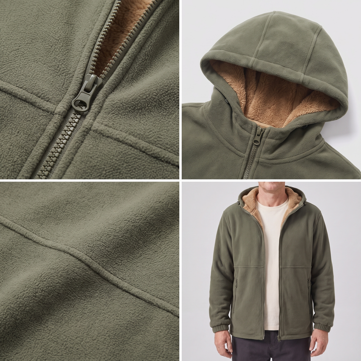 SHERPAFODRAD FLEECE HUVJACKA
