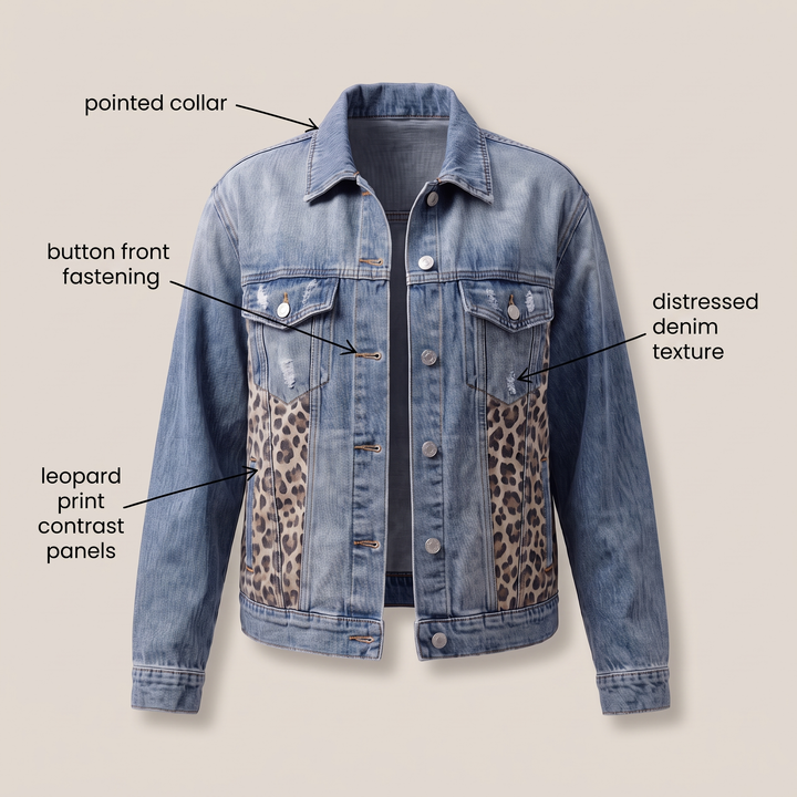 LEOPARDPANELJEANSJACKA