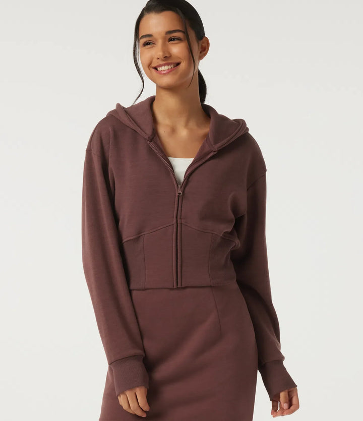Med huva långärmad vardaglig sweatshirt