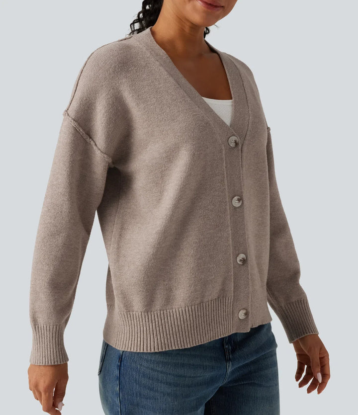 Nedhasad långärmad vardaglig cardigan