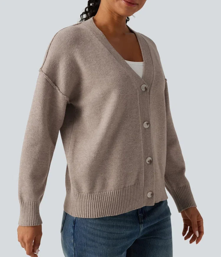 Nedhasad långärmad vardaglig cardigan