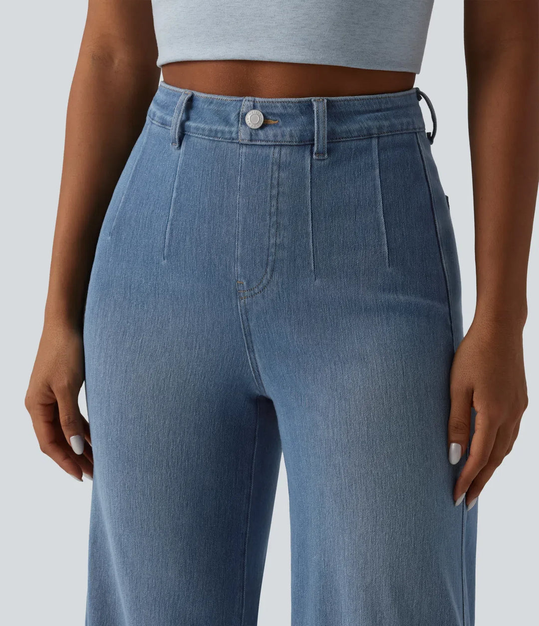 Halara Flex kurvig med hög midja och magkontroll vida ben vardagsjeans med fickor