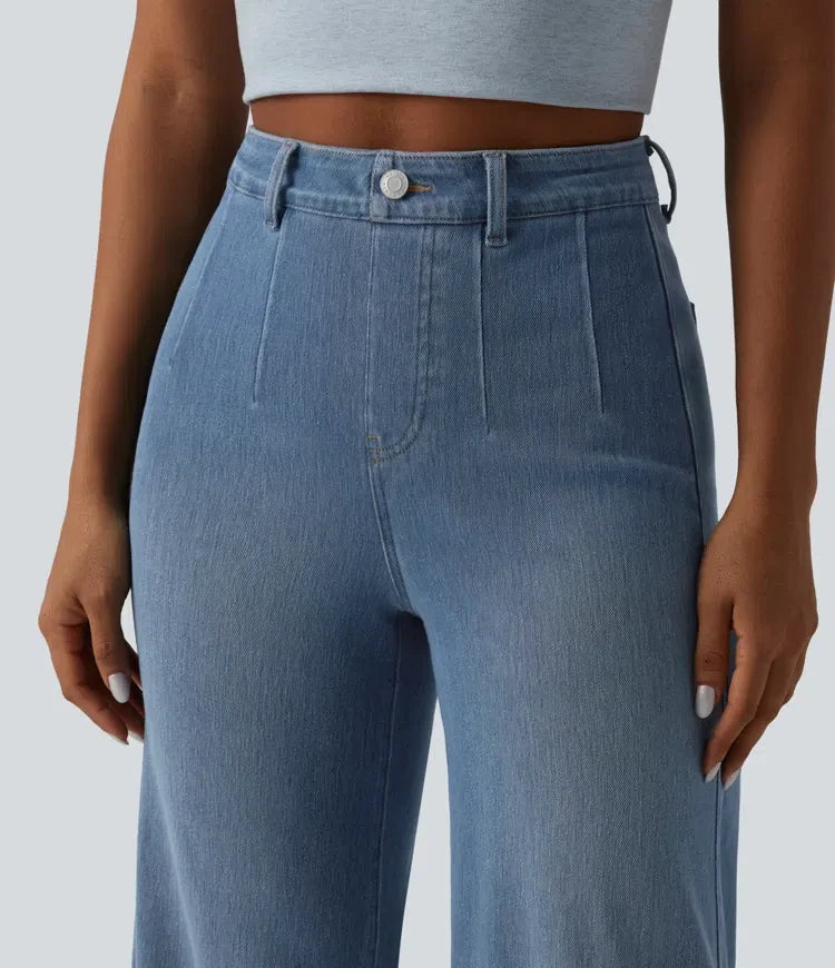 Halara Flex kurvig med hög midja och magkontroll vida ben vardagsjeans med fickor