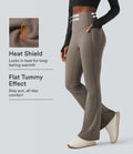 Lyckera UltraSculpt Heat högmidjad magkontroll fleece formande yoga bootcut leggings med fickor
