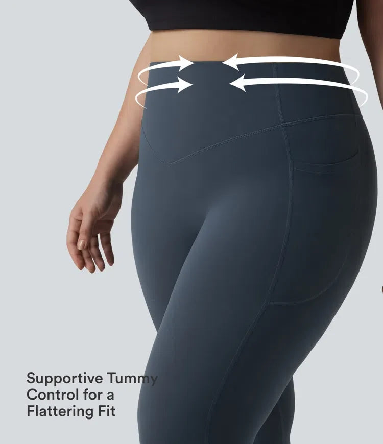 Halara UltraSculpt med hög midja scrunch-effekt rumplyftande magkontroll ficka formande träning leggings i plusstorlek