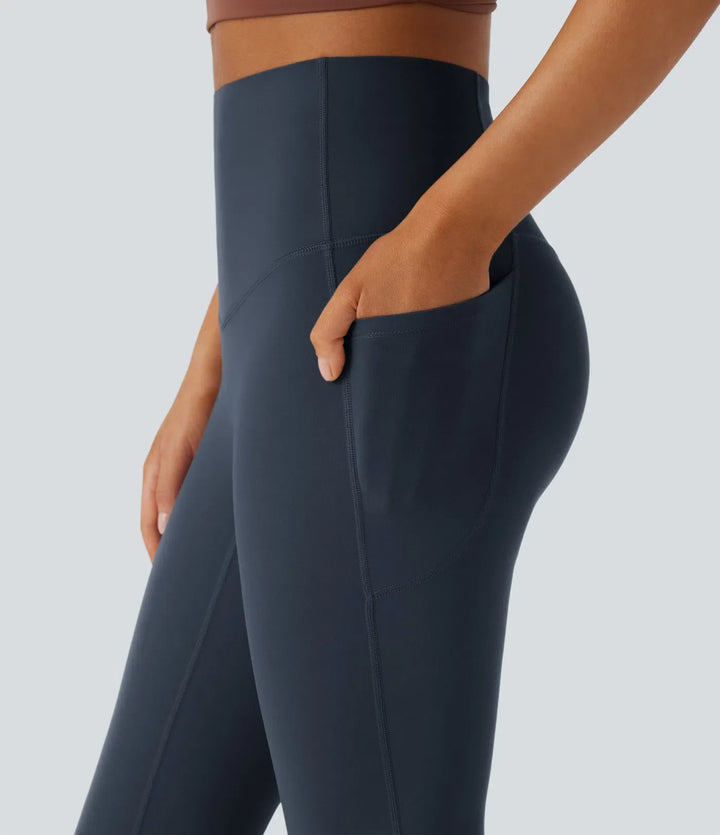 Halara UltraSculpt med hög midja, magkontroll och ficka formande yoga bootcut leggings