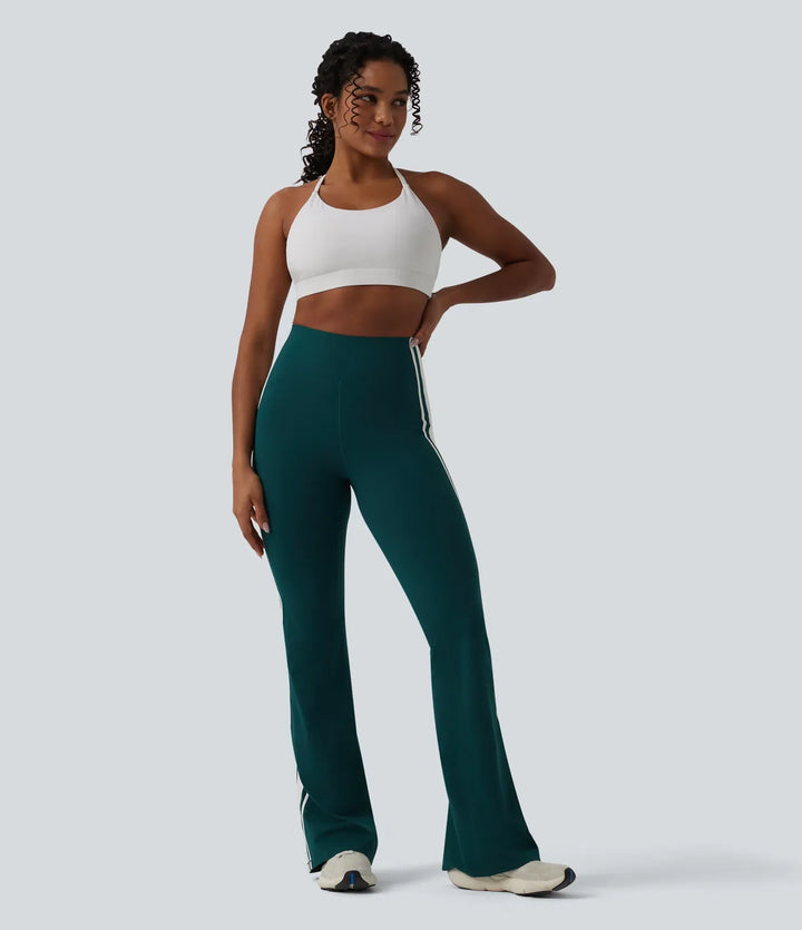 Lyckera UltraSculpt högmidjad magkontroll sida randig yoga 7/8 utsvängd leggings