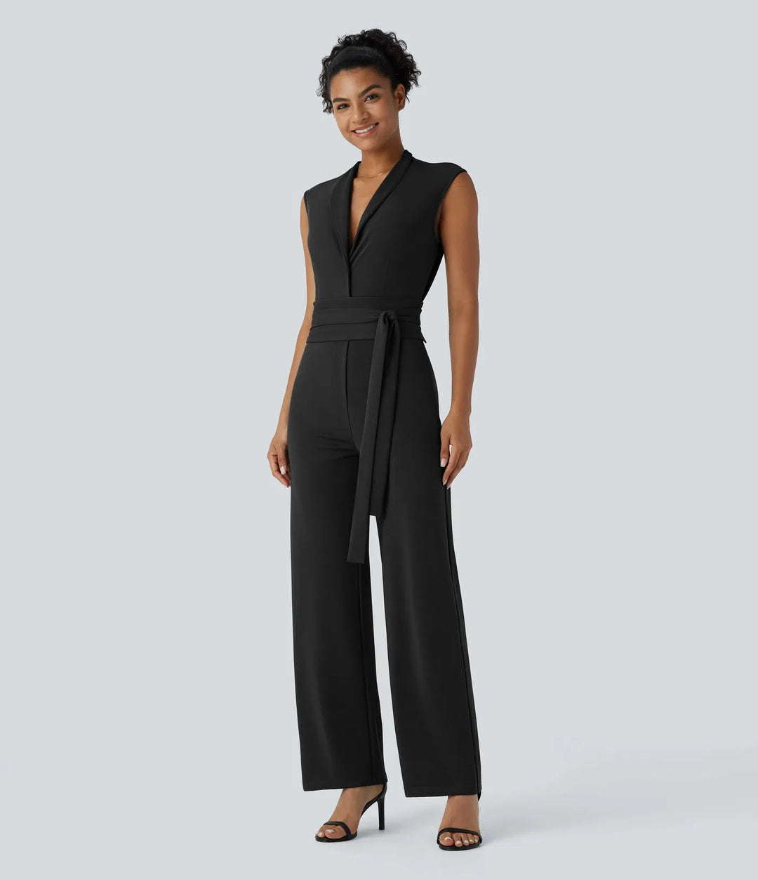 Ärmlös bältad ficka arbetsjumpsuit-Easy Peezy Edition