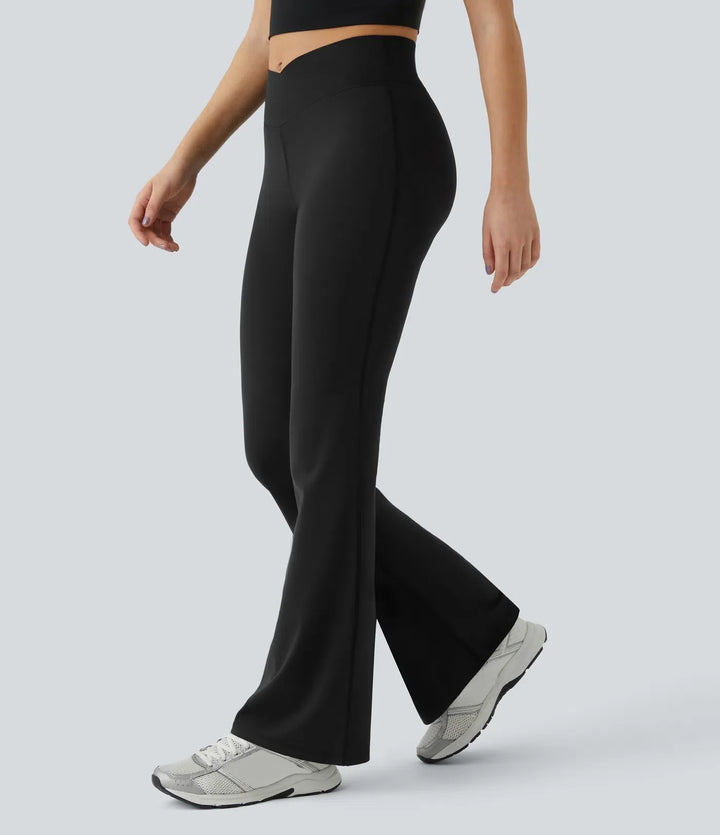 DayStretch högmidjad crossover utsvängd yogaleggings