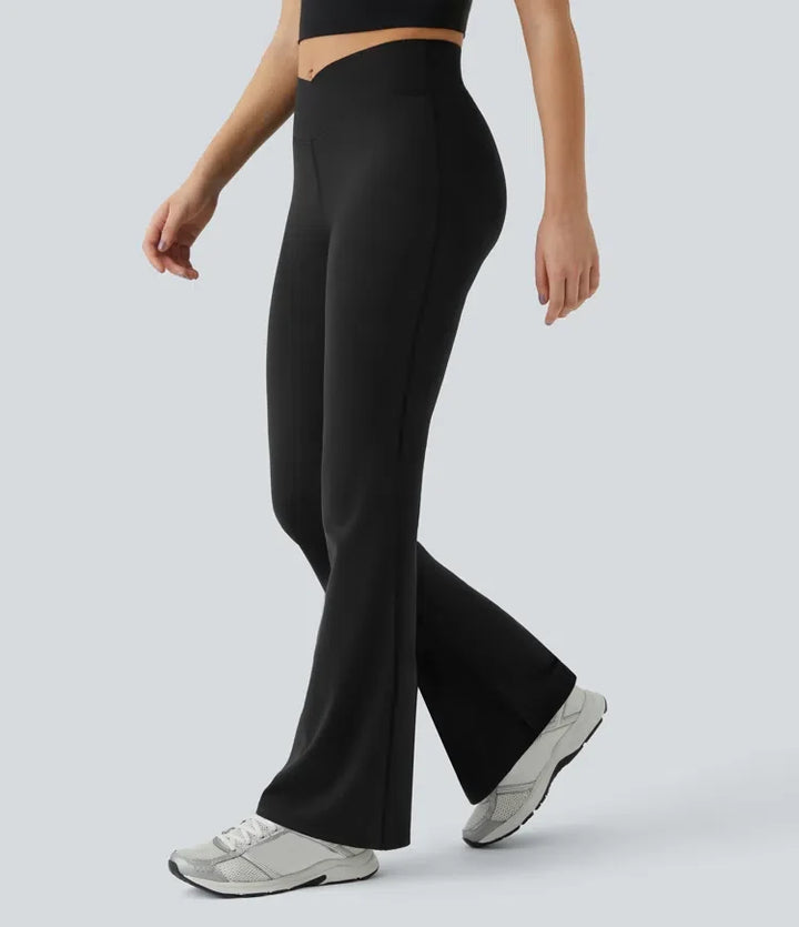 DayStretch högmidjad crossover utsvängd yogaleggings
