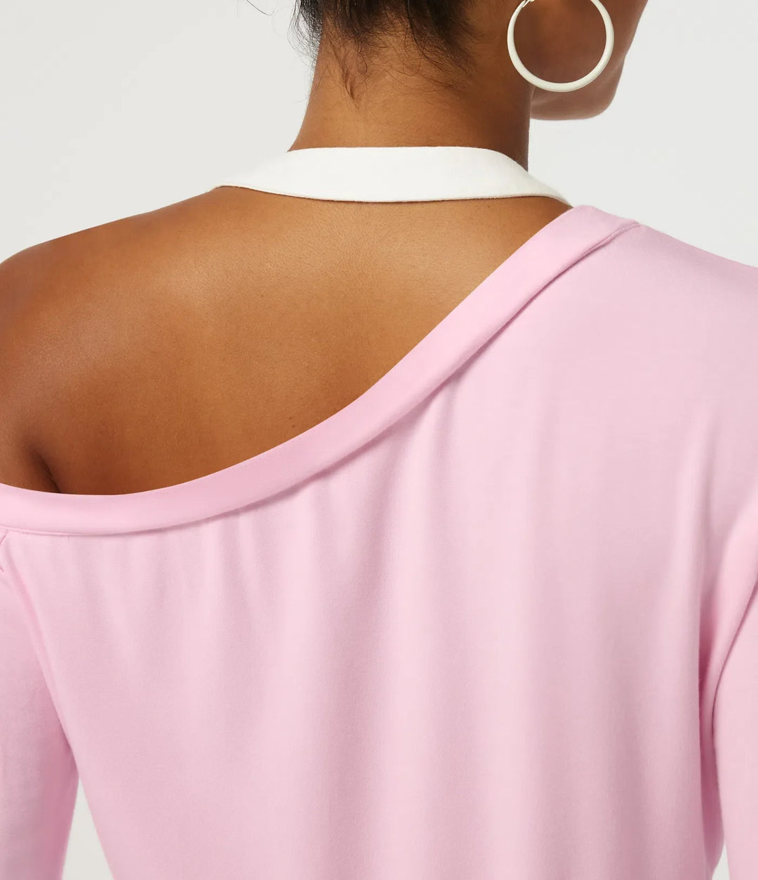 Halterneck enaxlad långärmad 2-i-1 asymmetrisk färgblock vardaglig sweatshirt