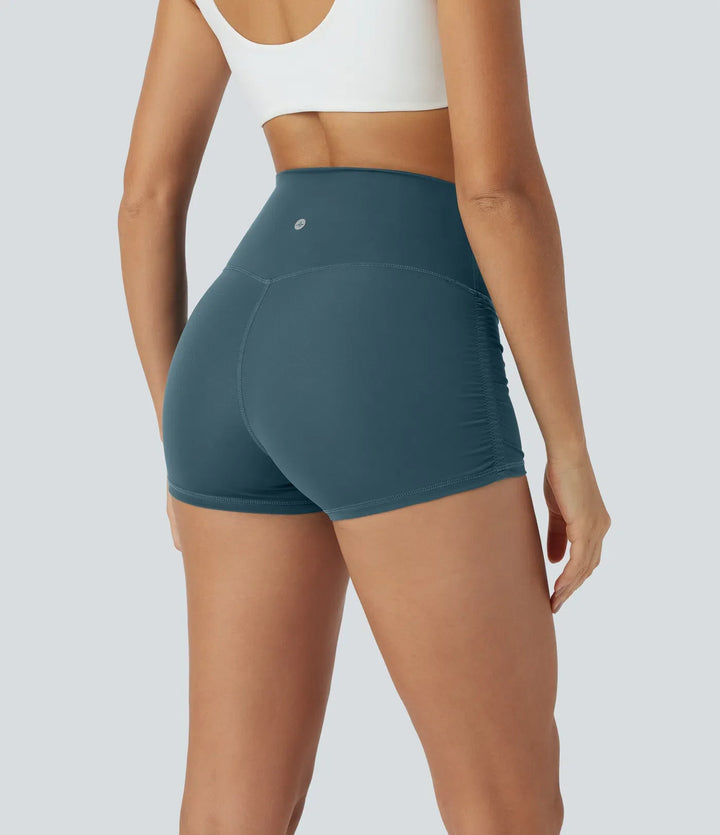 SoftlyZero snabbtorkande med hög midja och magkontroll rynklad löpning cykelshorts 2.5&