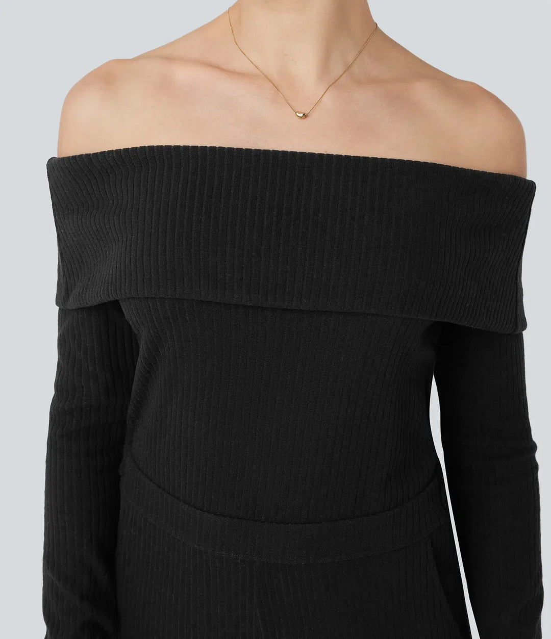 Ribbstickad vikbar bara axlar långärmad bootcut vardaglig jumpsuit med fickor-Easy Peezy Edition