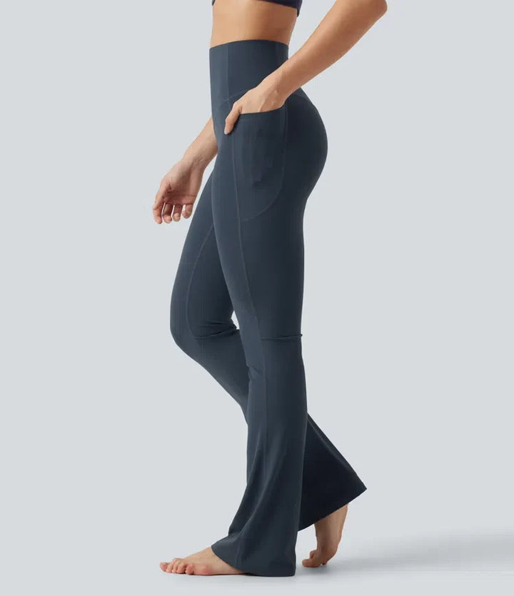 Halara UltraSculpt med hög midja och magkontroll formande bootcut yogaleggings med fickor