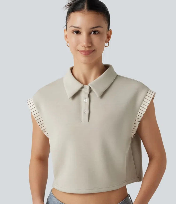 Nedsänkt kortärmad färgblock T-shirt för vardag
