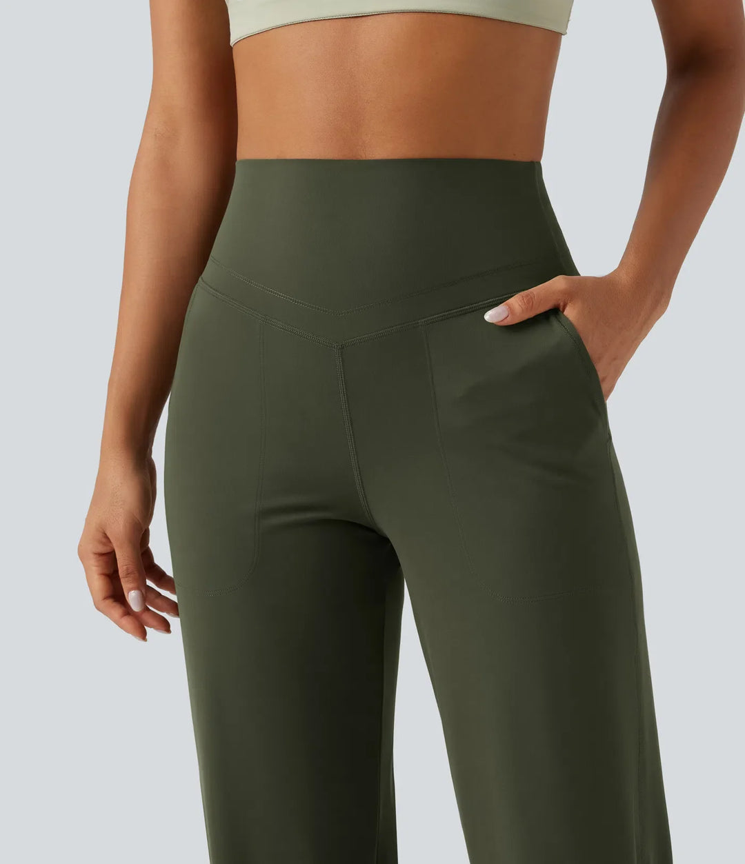 Lyckera UltraSculpt högmidjad magkontroll avsmalnande yoga joggers med fickor