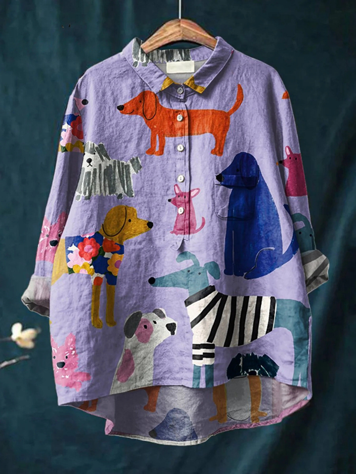 BLUS MED HUNDMÖNSTER