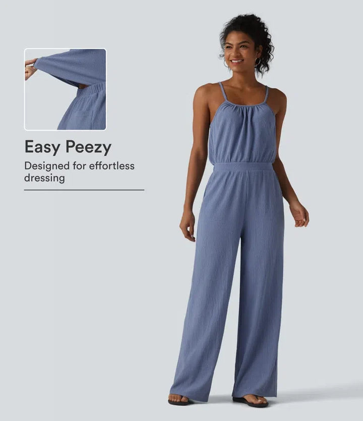 Vida ben vardaglig slip jumpsuit med fickor-Easy Peezy Edition