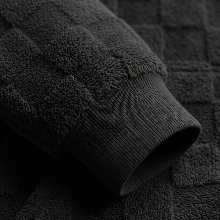 MYSIGT VÅFFELSTICKAD HOODIE