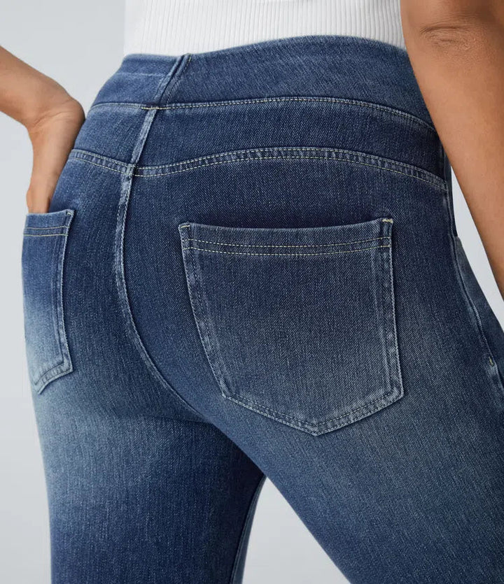 Halara Flex med hög midja och fickor denim vardagsleggings