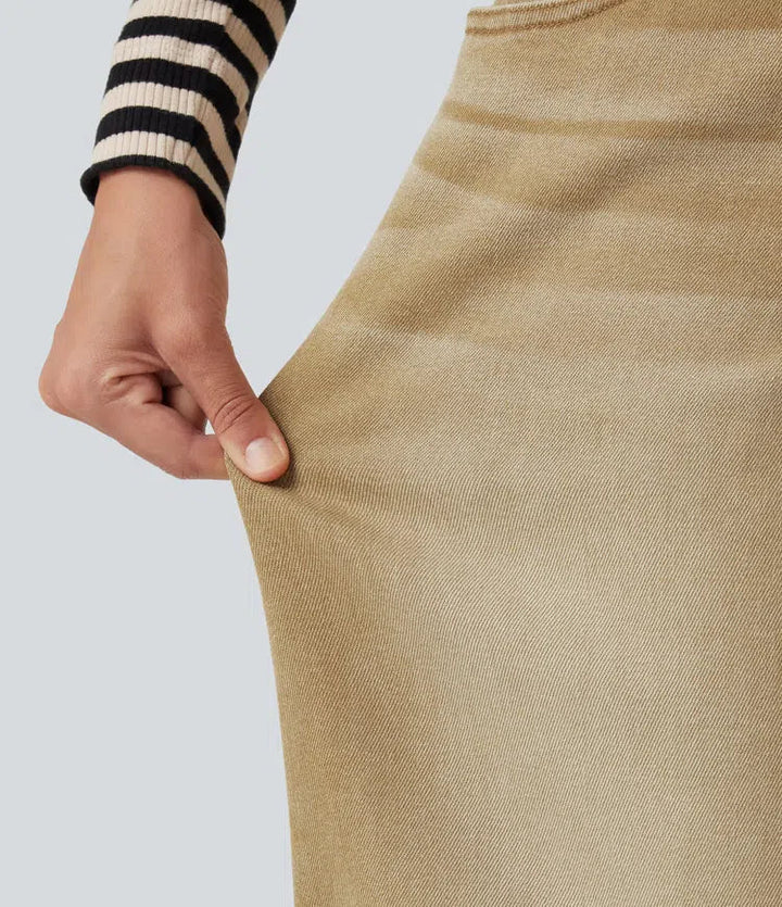 Med låg midja vida ben färgglad vardagsjeans med fickor