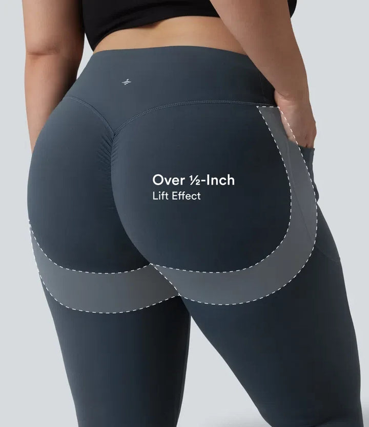 Lyckera UltraSculpt högmidjad scrunch med rumplyft magkontroll ficka formande träning plusstorlek leggings