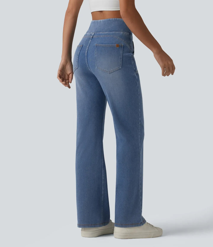 Halara Flex med hög midja och magkontroll bootcut vardagsjeans med fickor