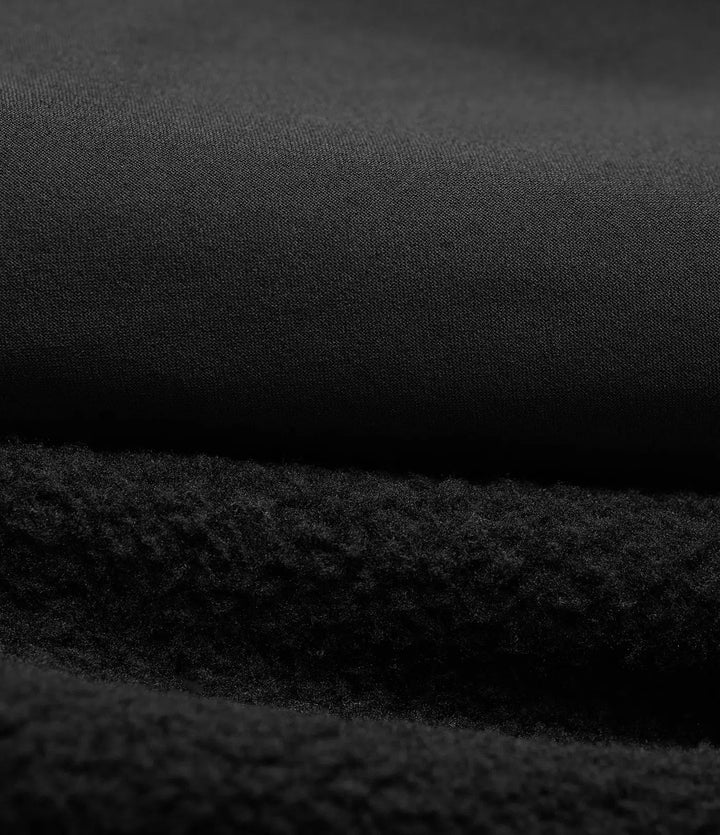 Vändbar hög hals långärmad fleece vandringsjacka med fickor (två looks i en)