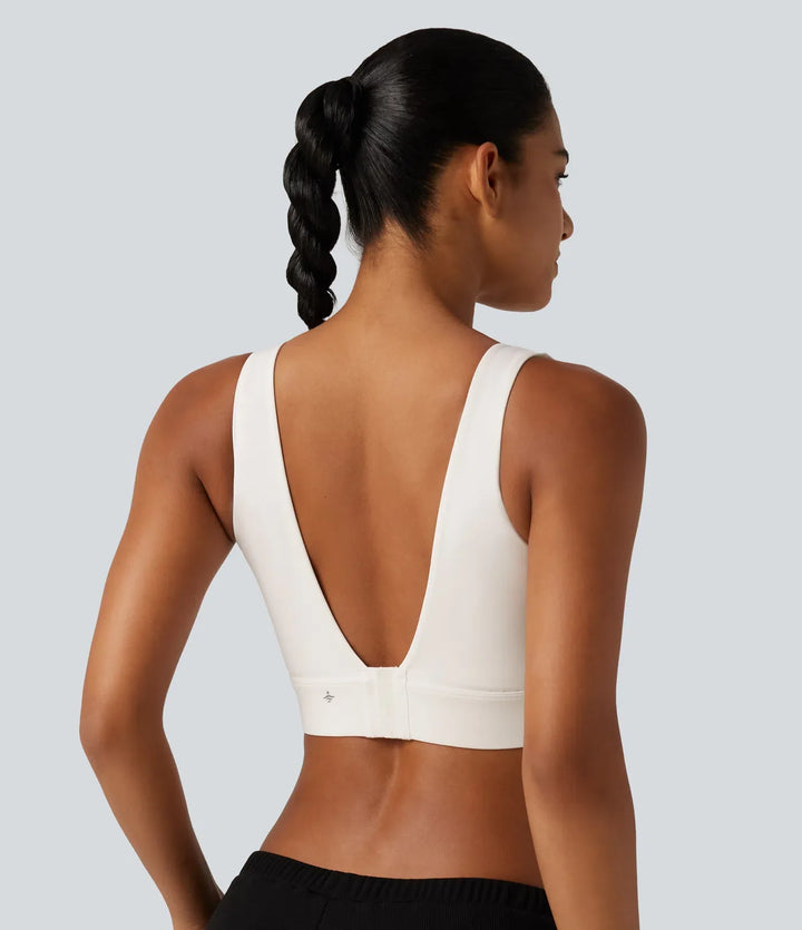 Lyckera UltraSculpt medium stöd rygglös justerbar spänne inbyggd BH träningssport-BH DD-F-kupor