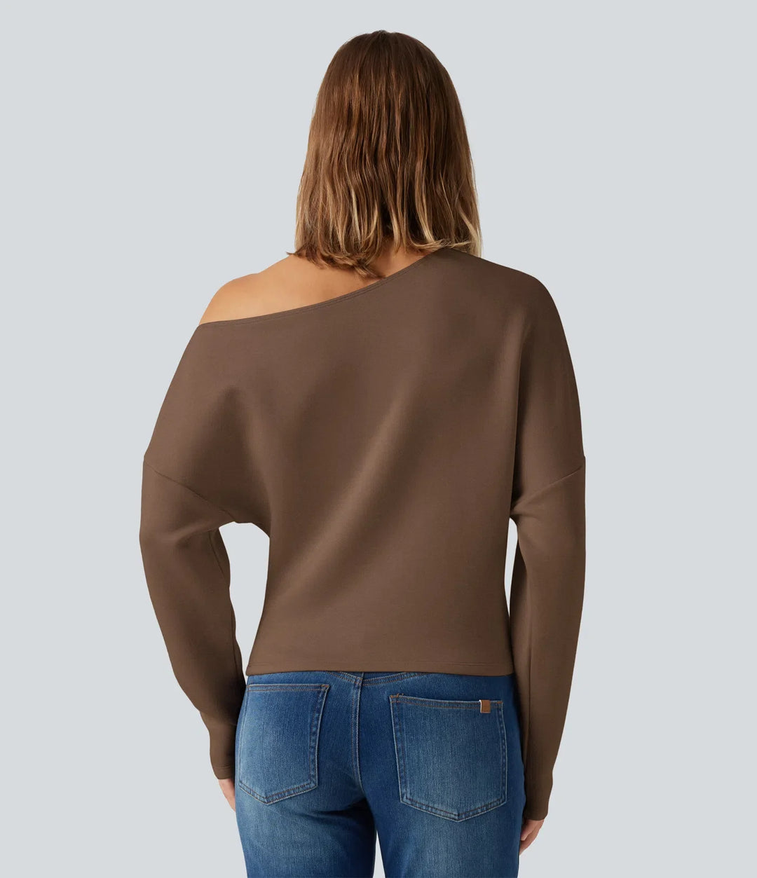 SpacerTek enaxlad lång fladdermusärm asymmetrisk vardaglig Sweatshirts